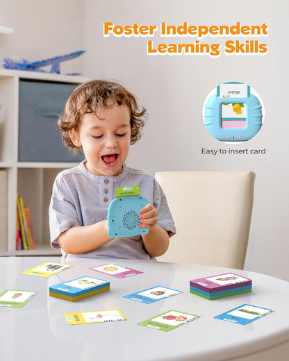 Airbition Talking Flash Cards for Toddlers 1 2 3 4 Year Olds, Montessori Language Learning Toys with 224 Words, Pocket Speech Therapy Toys, and Speech Development Educational Playthings for Children