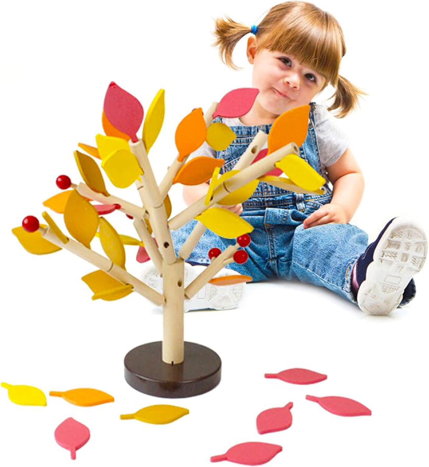 Early Childhood Building Blocks Wooden Assembling Tree Combination Boys and Girls DIY Disassembly Puzzles Educational Toys Home Office Decoration (Green)-3 Yrs+