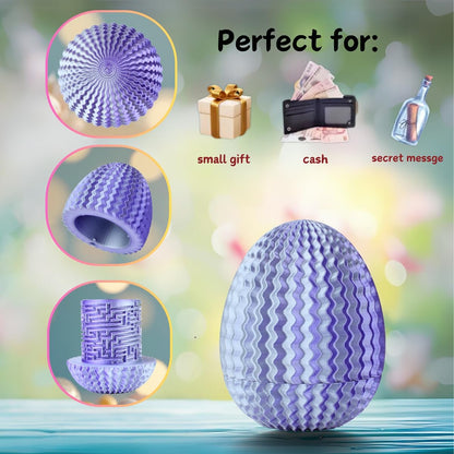 2026 Creative Gift Box: Easter Egg Mystery Puzzle with Hidden Compartment, Reusable Brain Teaser Game for Adults & Kids, Money Gift Ideas for Birthday Christmas Party Celebration