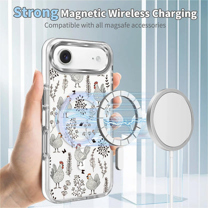 for iPhone 17 Pro Max Case [Compatible with Magsafe],Girls Women Clear Magnetic Case Silicone Shockproof Protective Cover with Pattern Colorful Motivational Letters