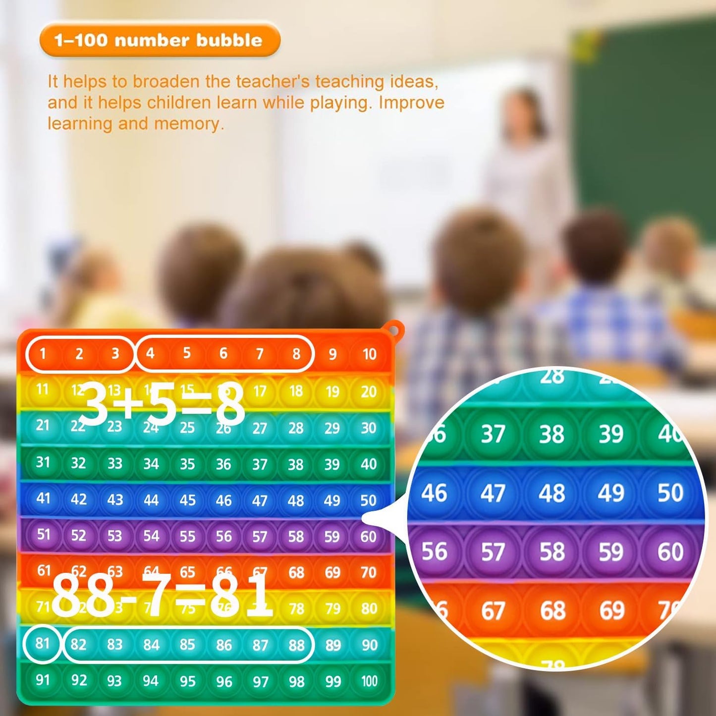 12x12 Multiplication Chart Games for Kids: Fun & Easy Learning! Press & Learn Multiplication Table Toy, STEM Math Skills Practice for Ages 4-12, Home & School Sensory Tool (US Certified Silicone)