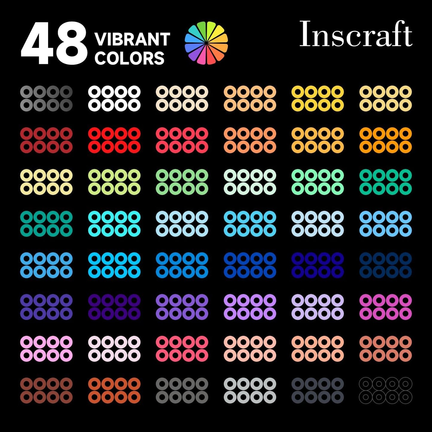 INSCRAFT 28,000 Mini Fuse Beads, 2.6mm 48 Colors Melty Beads with 7 Pegboards 15 Ironing Sheets 2 Tweezers 2 Ironing Papers & 6 Chain Accessories