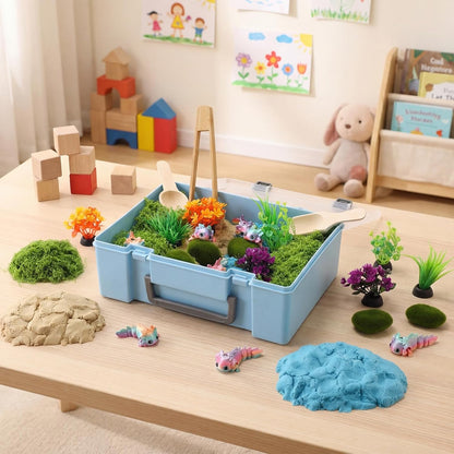 Jenaai Dinosaur Sensory Bin Dinosaur Excavation Archaeology Dig Kit Dino Skeletons Bones Puzzle Game Sandbox Storage with Lid Sand for DIY Making Kit Decoration Gifts Pretend Learning Construction