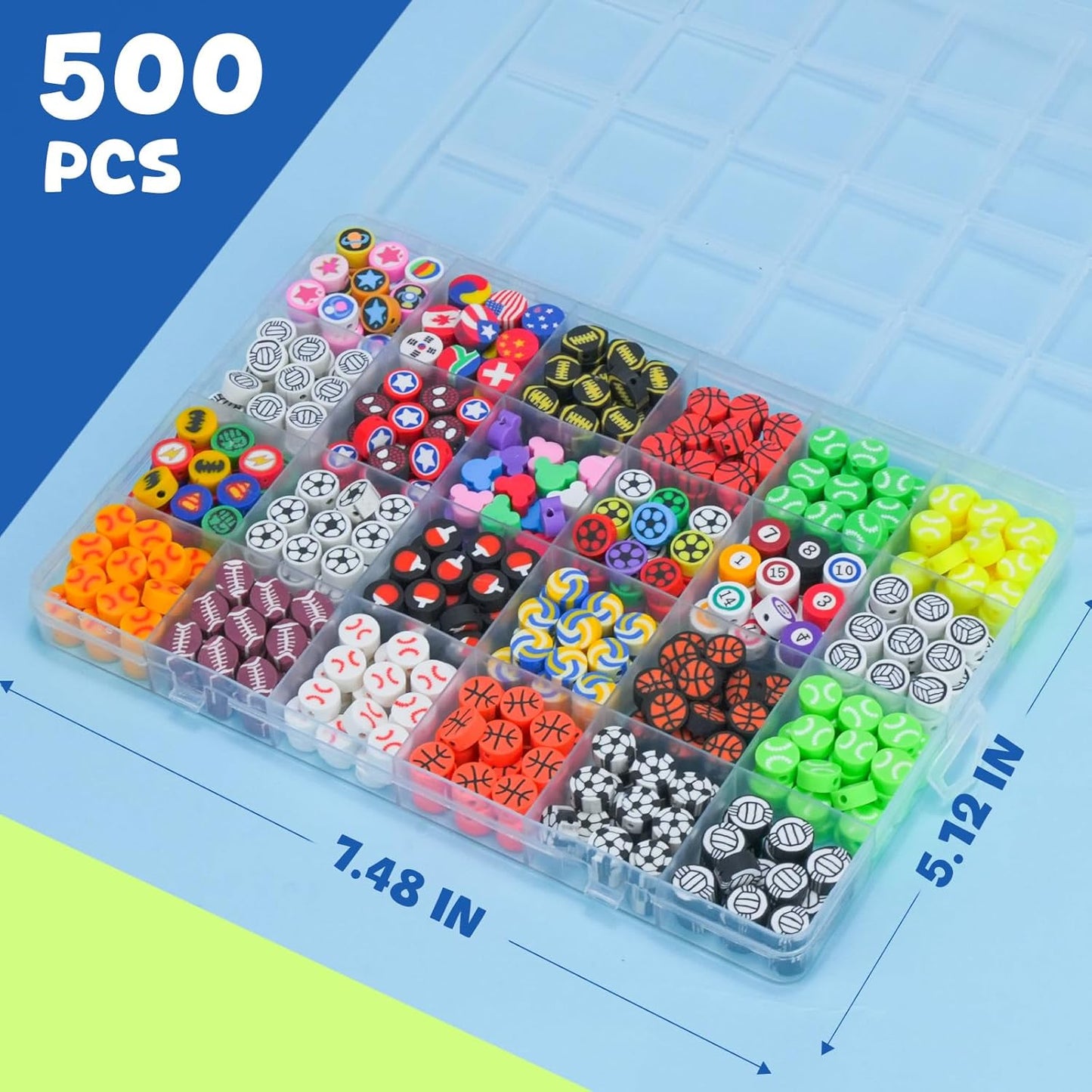 Gionlion 1200 Pcs Polymer Clay Beads Bracelet Making Kit, 25 Style Animal Fruit Flower Butterfly Bunny Pony Letter Beads Charms for Jewelry Making, DIY Art and Crafts Toys Gifts