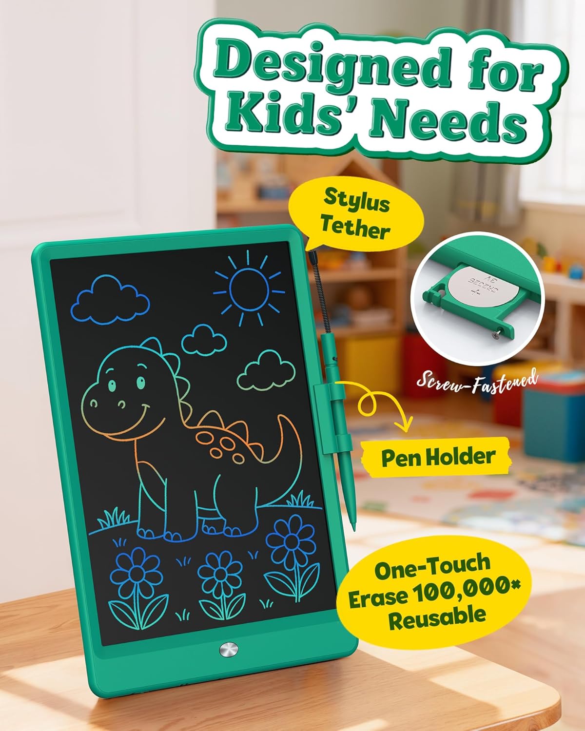 Bravokids Toys for 3-6 Years Old Girls Boys, LCD Writing Tablet 10 Inch Doodle Board, Electronic Drawing Pads, Educational Birthday Gift for 3 4 5 6 7 8 Years Old Kids Toddler (Blue)