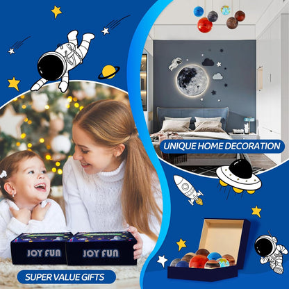 Mini Foam Plants Balls Toy, 10 PCS Solar System Stress Balls for Kids Adults, Squeeze Global for Stress Relief, Science Kit Gift for Early Learning, Classroom Prize for Boys Girls (with Flash Cards)