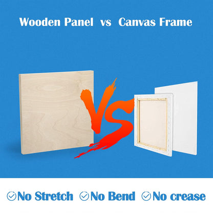 Falling in Art Unfinished Birch Wood Canvas Panels Kit, 4 Pack of 8x10’’ Studio 3/4’’ Deep Cradle Boards for Pouring Art, Crafts, Painting, and More