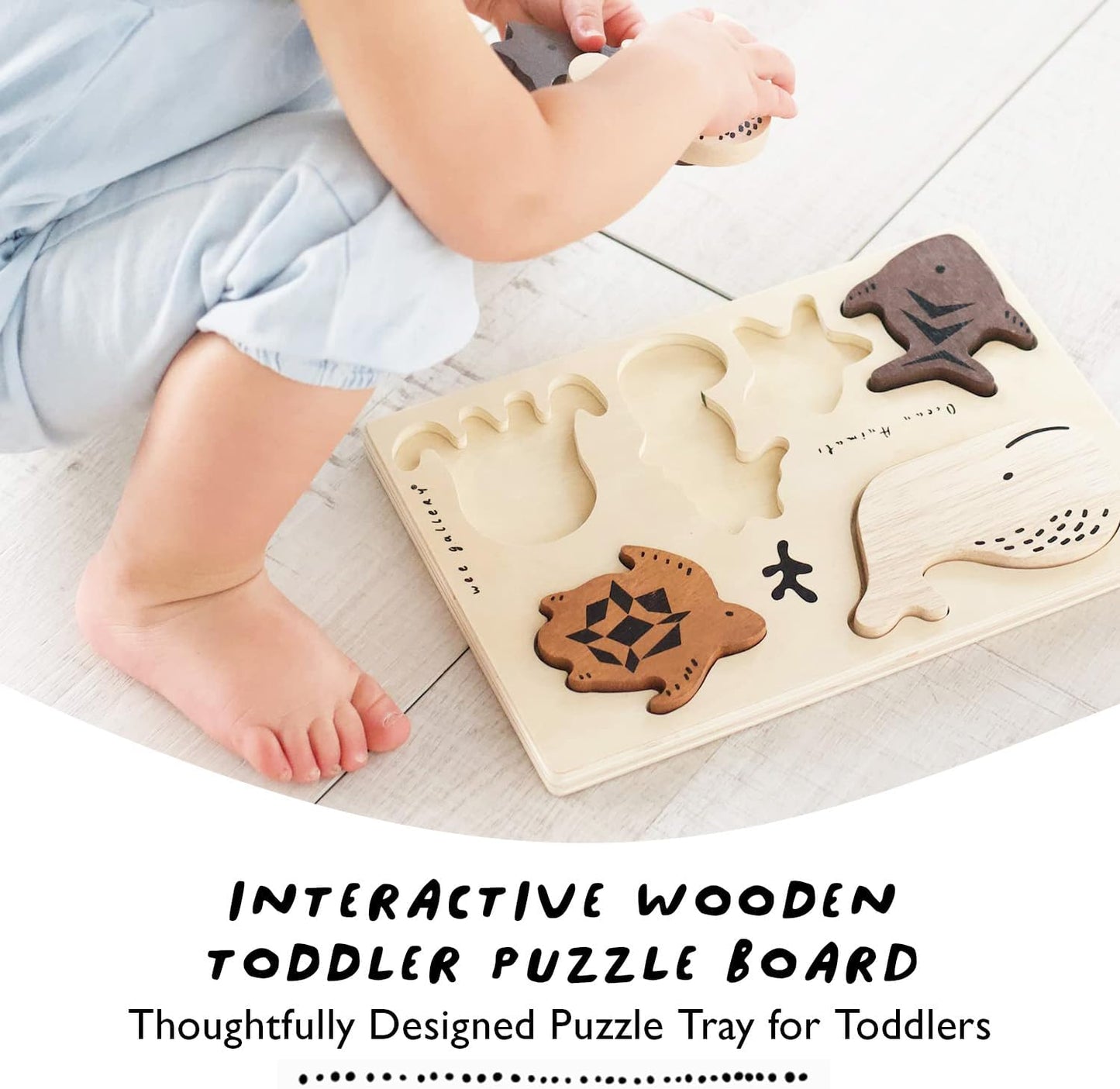 Wee Gallery Wooden Puzzles for Toddlers 1-3 – Count to Ten Ladybugs Toddler Puzzle, Puzzles for 1 Year Old & Up, Wooden Toddler Puzzle for Fine Motor Skills & Early Number Learning