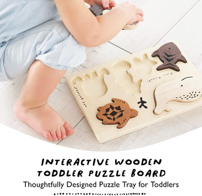 Wee Gallery Wooden Puzzles for Toddlers 1-3 – Count to Ten Ladybugs Toddler Puzzle, Puzzles for 1 Year Old & Up, Wooden Toddler Puzzle for Fine Motor Skills & Early Number Learning