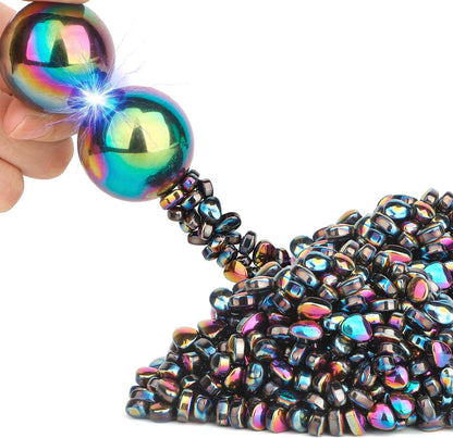 Umnodobn Magnet Slime Putty, Fidget Toy Ferrite Putty Beads, Hematite Magnetic Stones Eggs with 1.26 inch Magnet Balls, Cool Desk Toy, EDC Toy Science Kit Gift