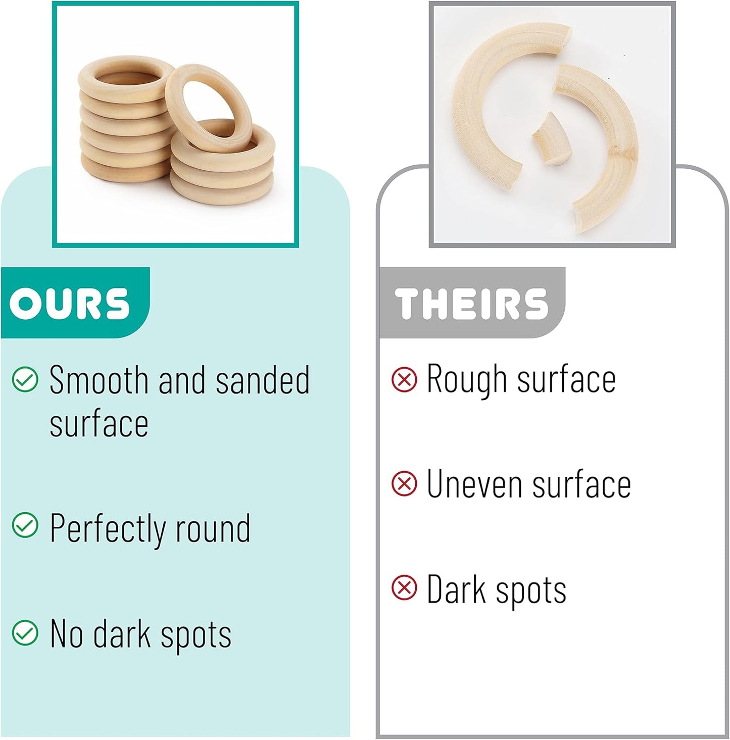 Mr. Pen Birch Wooden Rings, 2.7", 10 Pack, Wooden Rings for Crafts