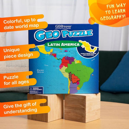 GeoToys GeoPuzzle, World Jigsaw Puzzles, 68 Pc Geography Game & Map Puzzle, Educational Games & Kids Learning Activities, Puzzle Gifts for Children Ages 6-9, Fun Learning Toys for Kids