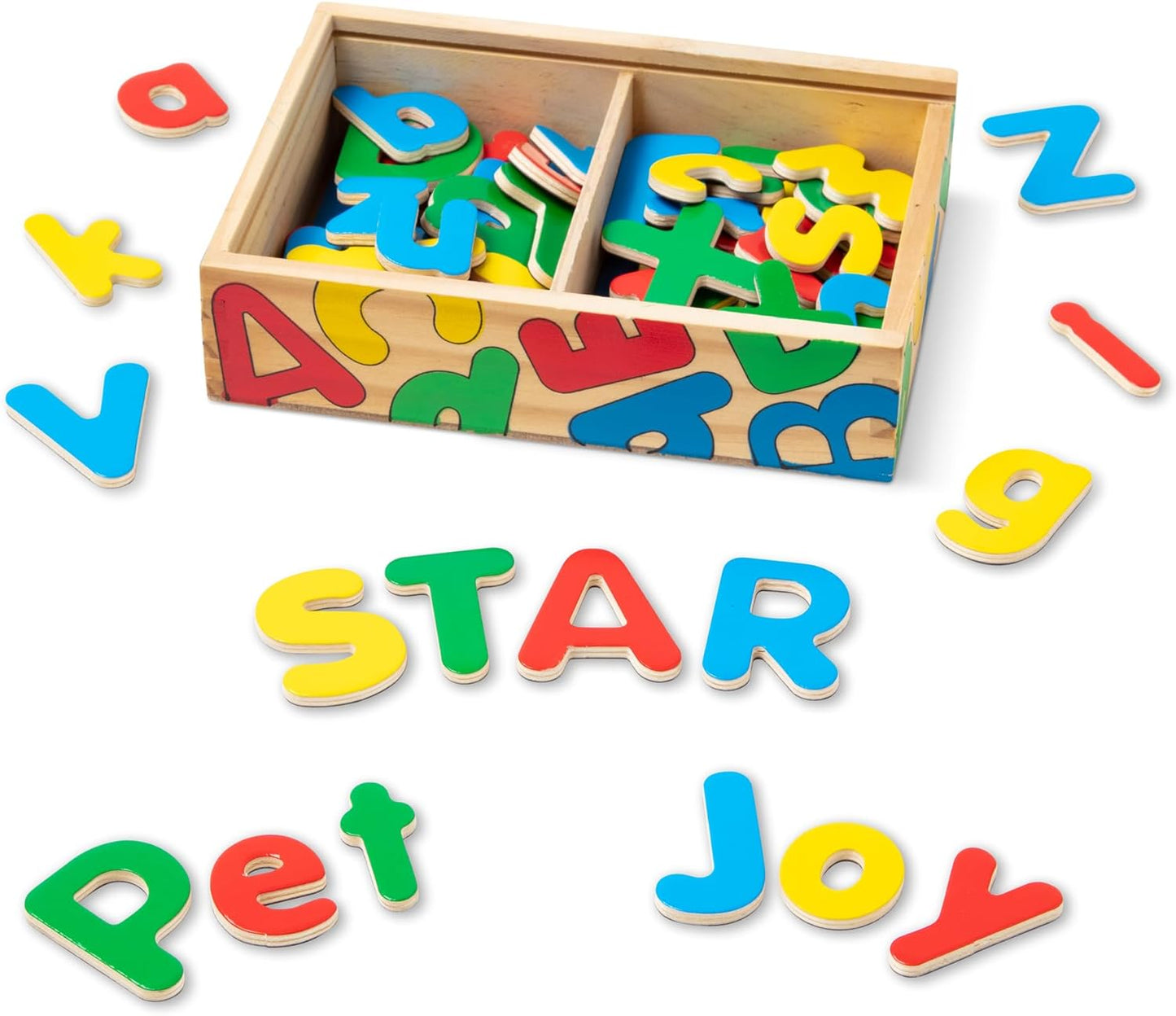Melissa & Doug Deluxe Magnetic Letters and Numbers Set – 89 Wooden Alphabet Magnets & Numbers, Educational Learning Toys for Preschool Kids Ages 3+