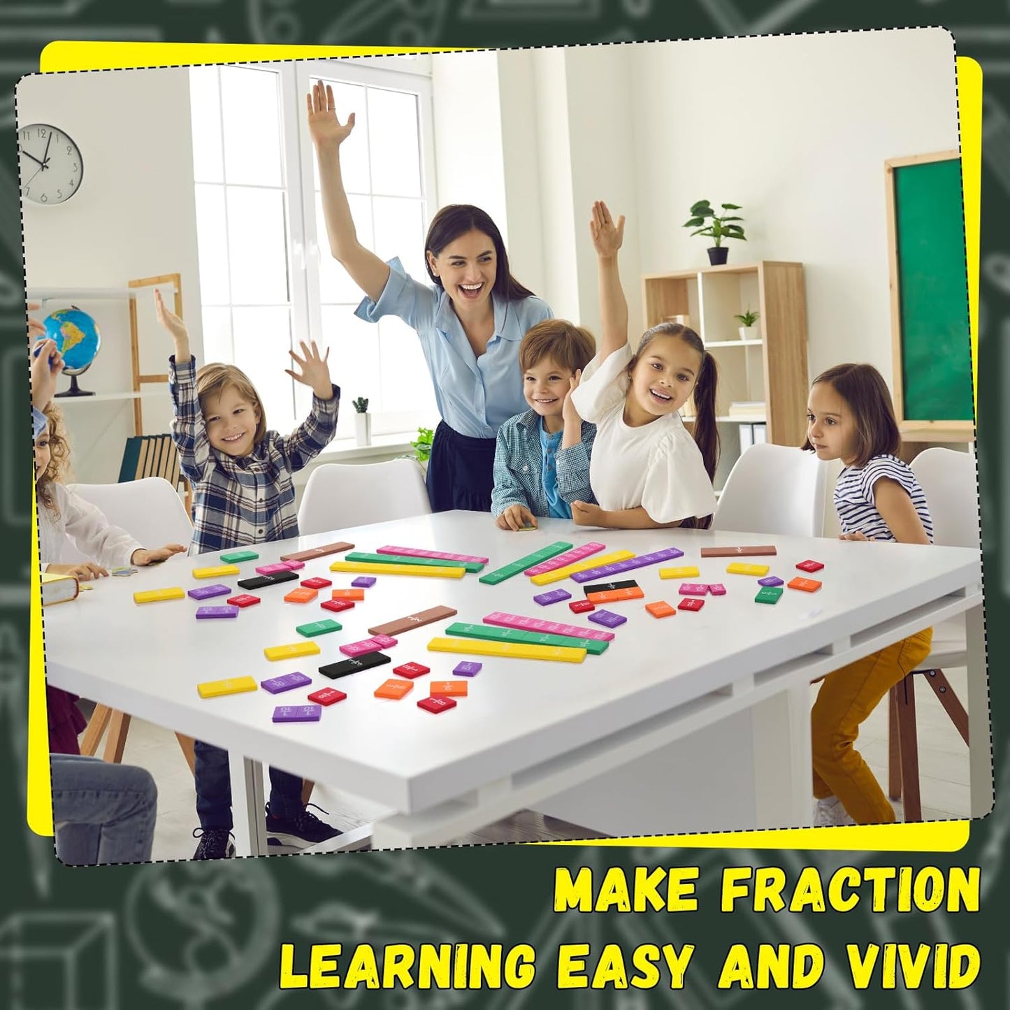 Sayglossy 6 Sets Fraction Circles Set for Math Classroom Fractions Manipulatives Math Manipulatives for Home School Supplies
