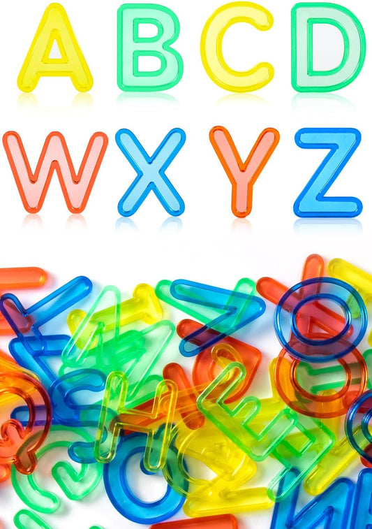 78 Pcs Translucent Lowercase Letters - Plastic Alphabet Letters - Light Table Play and Early Learning Manipulatives