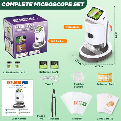 Microscope for Kids, 1000X 1080P Pocket Kids Microscope Handheld - [2026] Digital Mini Microscopes for Kids 8-12, STEM Toys Educational Science Kits for Kids 5-7, Ideal Birthday for Boys, Girls