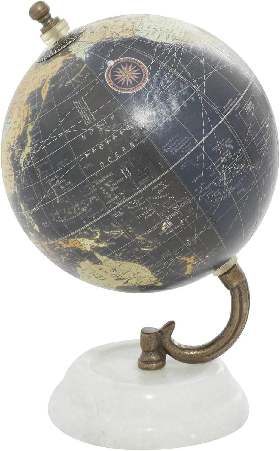 Deco 79 Marble Globe with Marble Base, 5' x 5' x 8', Teal