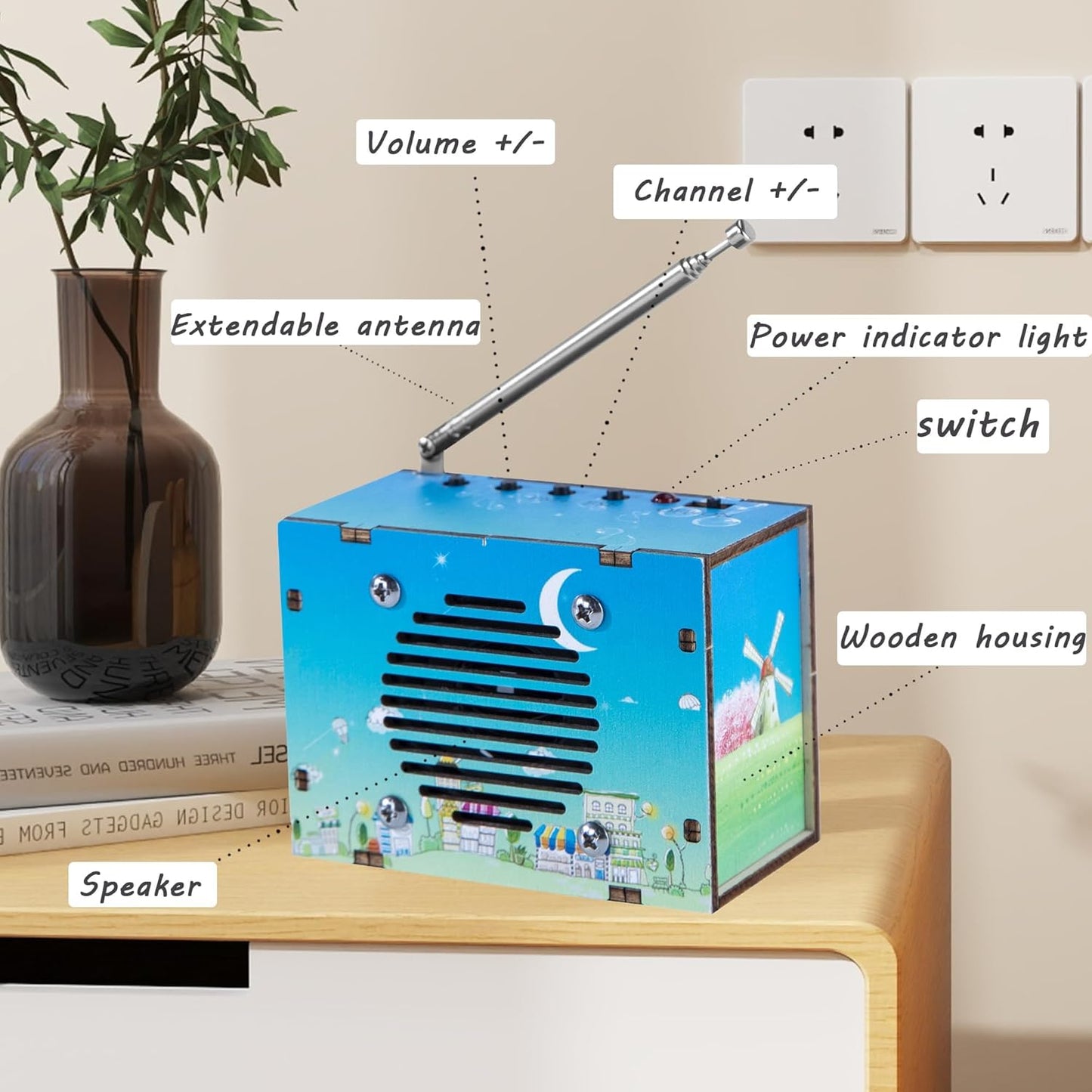 Science Kits for Kids Age 8-12 12-14, STEM Kits for Kids Age 8-10, STEM Toys Build Your Own FM Radio Kit, DIY Electronic Snap Circuits Projects Gifts for Teen Girls Boys 9 11 13 15 16+ (Classic Wood)