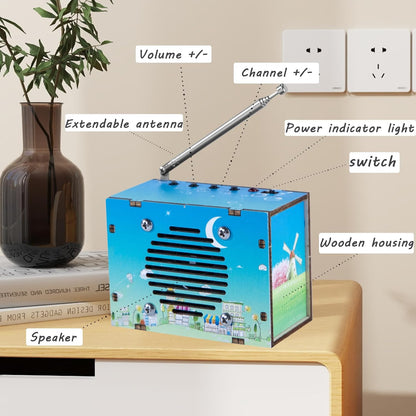 Science Kits for Kids Age 8-12 12-14, STEM Kits for Kids Age 8-10, STEM Toys Build Your Own FM Radio Kit, DIY Electronic Snap Circuits Projects Gifts for Teen Girls Boys 9 11 13 15 16+ (Classic Wood)