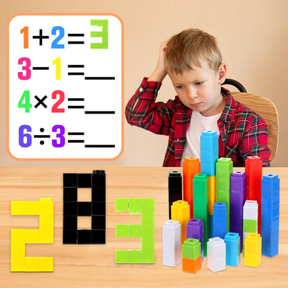 Jenaai 1000 Pieces Linking Counting Cubes, Plastic Counting Blocks, Colorful Math Cubes, Math Manipulatives Classroom Learning Supplies for Preschool Activities Boys Girls(Classic Style)