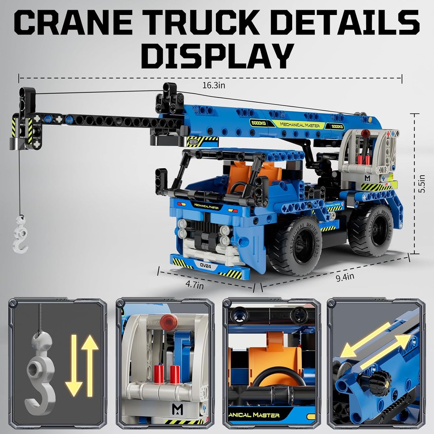 DOLIVE STEM RC Truck Building Toys, 2-in-1 Technic Vehicle Building Kits for Boys Age 8-12, Construction Erector Set Crane Truck Build Model for Boys Girls Age 6 7 8 9 10 11 12 13 14+