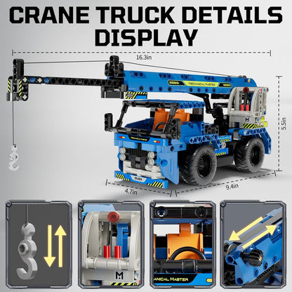 DOLIVE STEM RC Truck Building Toys, 2-in-1 Technic Vehicle Building Kits for Boys Age 8-12, Construction Erector Set Crane Truck Build Model for Boys Girls Age 6 7 8 9 10 11 12 13 14+