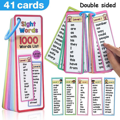 Lachilly 1000 Sight Words Flashcards, Dolch Words List Flash Cards, High Frequency Word Lists, ESL Teaching Materials, Vocabulary Building, Essential Teacher Teaching Aids for Primary School