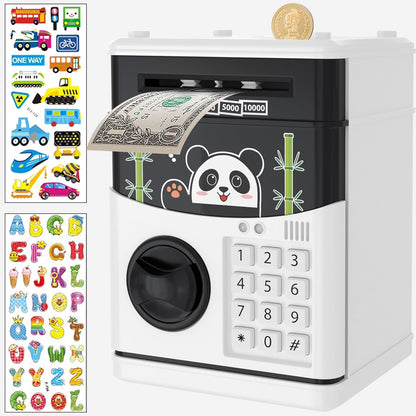 JUNEU Unicorn Piggy Bank for Kids, Gifts for 5 6 7 8 9 10 Year Old Girls, Kids Electronic Piggy Bank, Girls Birthday Gifts, Educational Toys for Girl Boys, Kid Money Saving Box, Mini ATM Coin Bank