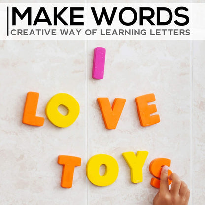 Bath Foam Alphabet Letters Toys - Non-Toxic Bathtub ABC Letters for Kids Toddlers - Premium Educational Floating Animals Puzzles with Toy Organizer for Baby Boys Girls - Set of 52 Pcs