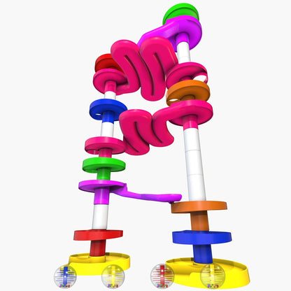 WEofferwhatYOUwant Ball Drop Spacers – 9-Piece Expansion Set for Marble Run Towers, Ramps & Tracks – STEM Building Toy Accessories for Toddlers, Kids, Preschool Learning & Montessori Play