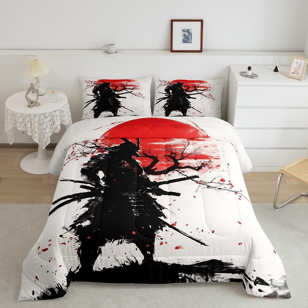 Castle Fairy Drum Kit Comforter Set,Musical Instruments Bedding Set for Kids Girls Women,Adults Rock Music Comforter,Neon Lighting Quilted Duvet Set Bedroom Collection Twin Size 2Pcs