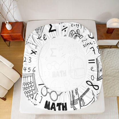 Erosebridal Chemistry Lab Fitted Sheet Twin Size Chemical Equation Bed Sheets for Boys Girls Chemical Elements Science Theme Bed Set Teens Kids Science Students Bedding Set School Dorm Room Decor