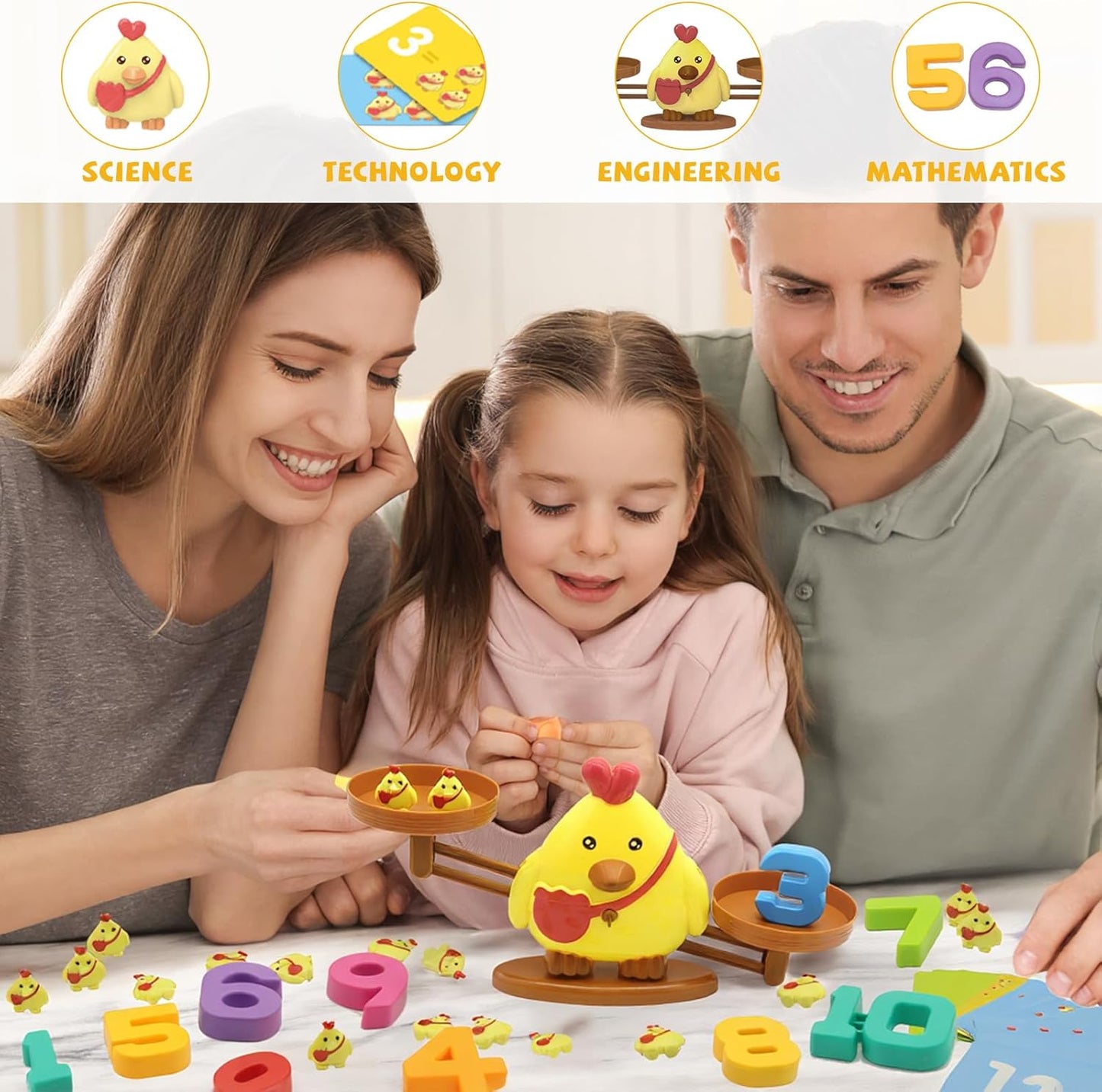 Snugzy Frog Balance Counting Toys, Number Counting Scale Games for Kids Cool Math Learning Games for Boys and Girls Preschool Kindergarten Learning STEM Montessori Educational Toys for 3+ (93 PCS)
