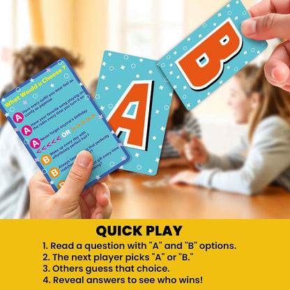 QUOKKA Board Games for Kids 8-12 – Family Games for Kids and Adults – What Would You Choose – 500+ Questions – Original Edition – Fun Card Game for Family Night