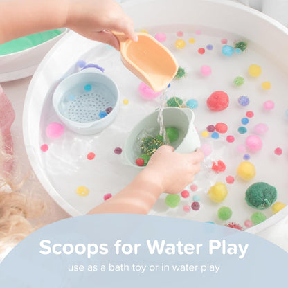 Inspire My Play - 3 x Silicone Nesting Scoops - Perfect for Sensory PlayTray - Sensory Bin Accessories - Special Education Classroom Supplies - Montessori Education Toys - Multi-Purpose Shovel - Coral