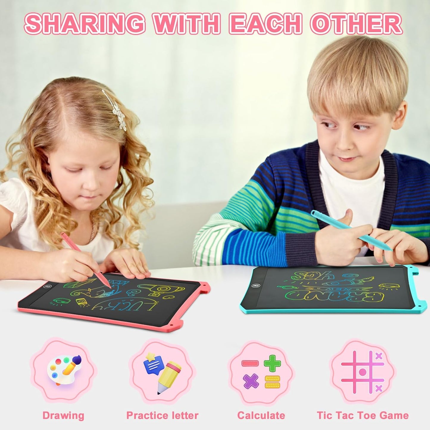 cimetech Toddler Girl Gifts, LCD Writing Tablet 2 Pack, Kids Toys for 3 4 5 6 Year Old Boys, 8.5 Inch Drawing Pad Painting Coloring Books, Travel Essentials Activities, Birthday Gifts Toddler Age 1-3