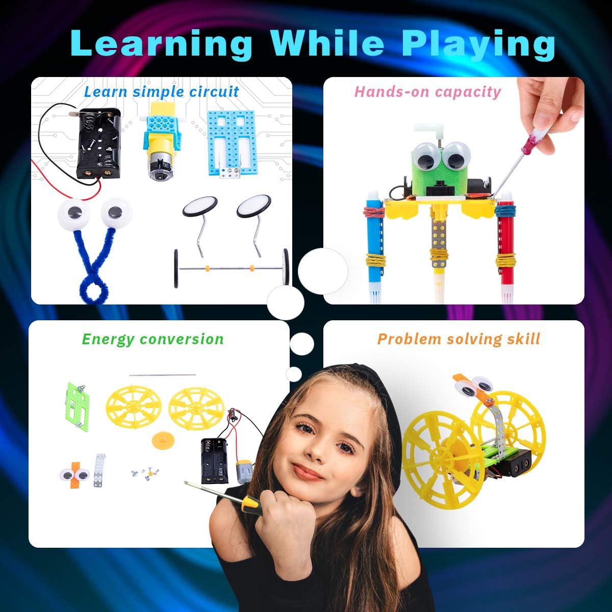 STEM Robotics Kit for Kids 8-12, DIY Voice-Control Interactive Robot Building Science Kit for Kids Age 8-12, for Science & Tech Enthusiasts
