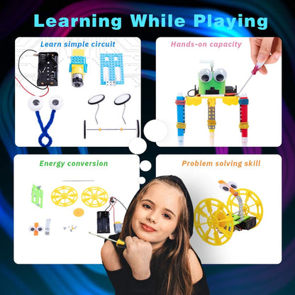 STEM Robotics Kit for Kids 8-12, DIY Voice-Control Interactive Robot Building Science Kit for Kids Age 8-12, for Science & Tech Enthusiasts