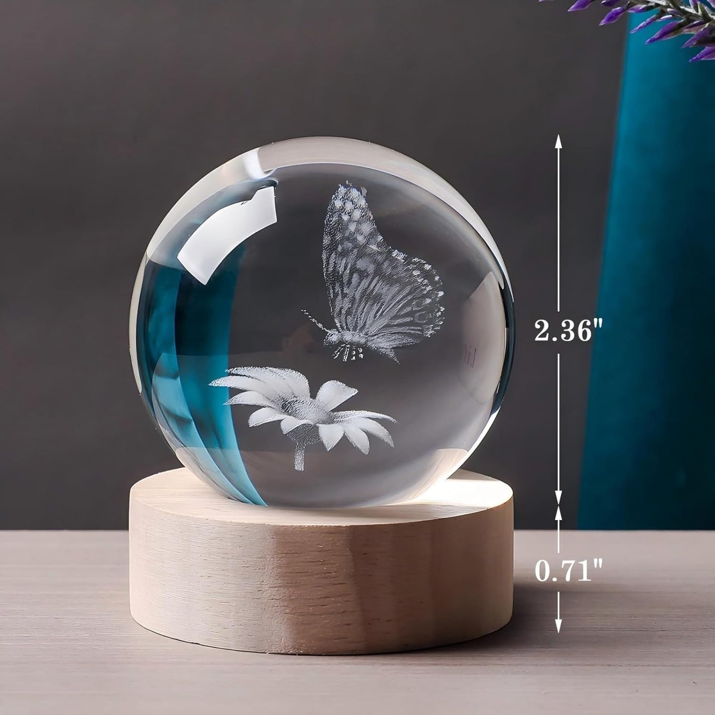 3D Solar System 60mm Crystal Ball Astronomy Universe Gifts 3D Solar System Planets Model Science Space Themed Physics Gifts Night Light lamp for Kids Men Him Science Teacher