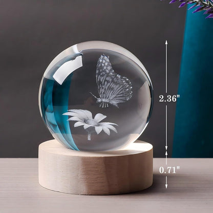 3D Solar System 60mm Crystal Ball Astronomy Universe Gifts 3D Solar System Planets Model Science Space Themed Physics Gifts Night Light lamp for Kids Men Him Science Teacher