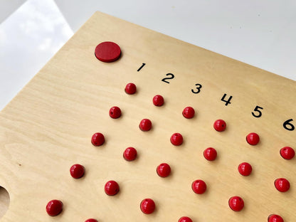 Premium Montessori Multiplication Bead Board- 10.8” Solid Beechwood Times Table Math Toy for Kids Ages 6-9+, Multiplication Board Math Materials with Beads, Homeschool & Classroom Montessori Learning