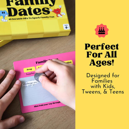 Happy Duo Family Dates 40 Scratch Off Cards – Summer Activities for Kids and Parents – Family Games for Kids and Adults