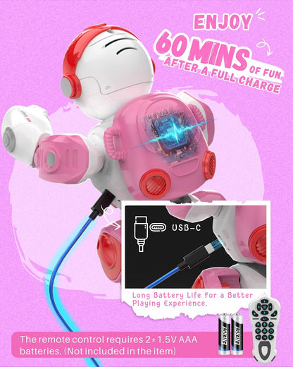 Toys for 3-8 Year Old Boys and Girls, Rechargeable Robot Toys for Kids with Recording Voice, Programming, Gesture Sensing, Singing, Dancing, RC Robot Birthday Gifts for Boys and Girls