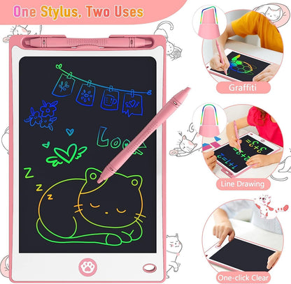 Hockvill LCD Writing Tablet for Kids 16 Inch, Toys for Girls Boys Drawing Pad for 3 4 5 6 7 Year Old Kids Toys, Christmas Birthday Gift for Kids, Toddler Doodle Board Travel Essentials - Pink