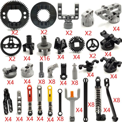 dspitwod MOC Technical Wheels Connectors Rack Gear Car Suspension Building Brick Accessories Pieces Sets STEM Learning Kits Engineering Toy Gift for Kids …