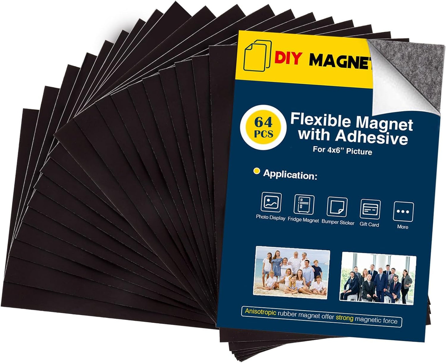 Adhesive Magnetic Sheets for Letter Size 8.5x11 (Pack of 8),Magnet Sheets with Self-Stick Adhesive for Home/Classroom/Office,Easy Cut DIY Paper Craft Magnet