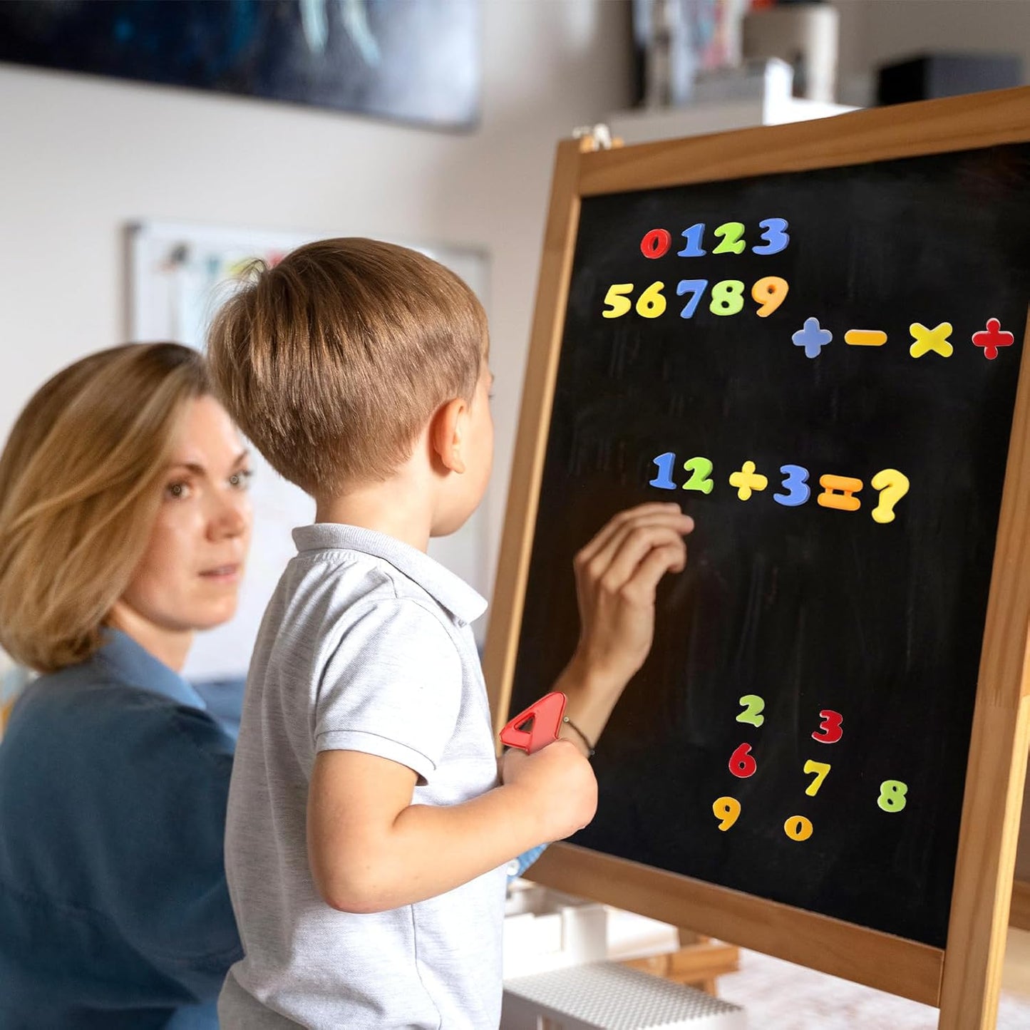 LovesTown 104 PCS Alphabet Magnetic Letters and Numbers for Toddlers,ABC 123 Fridge Educational Set,Great Learning Gift from Parents or Teachers