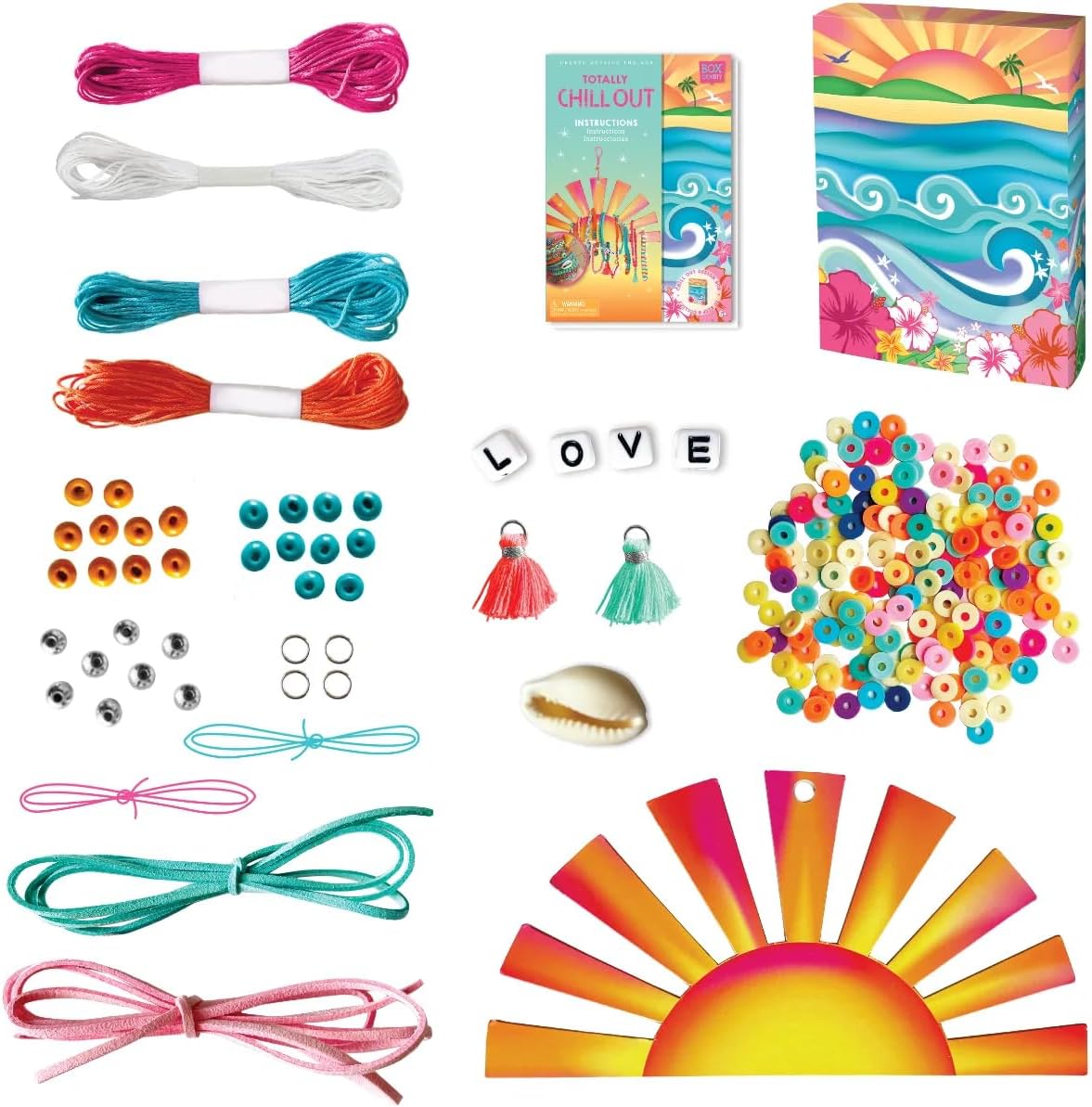 BOX CANDIY Totally Chill Out Woven Friendship Bracelets Kit in Keepsake Box to Make and Share