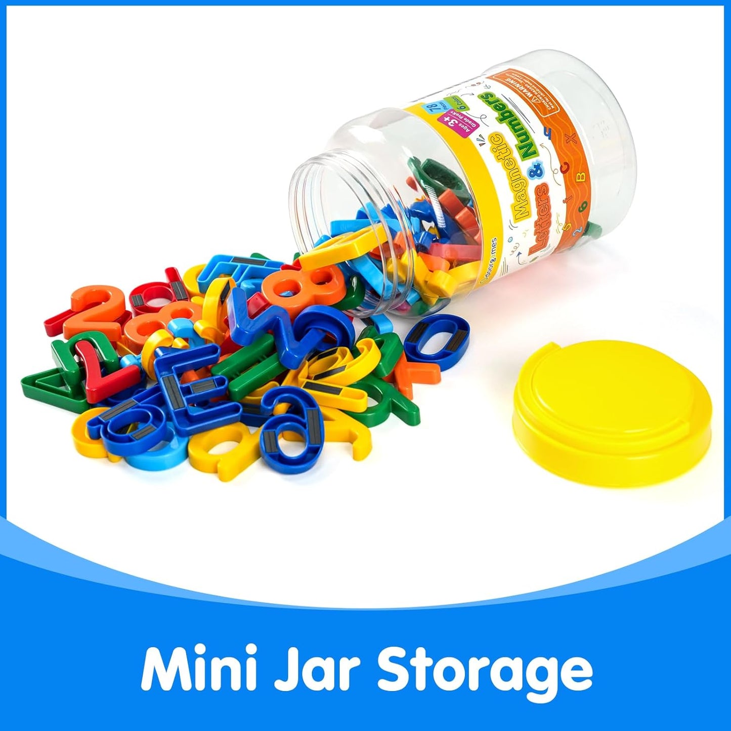 78 Pcs Magnetic Letters and Numbers – Upgraded Magnets & 6 Colors - ABC Alphabet Magnets for Toddlers, Fridge & Whiteboard Learning Set