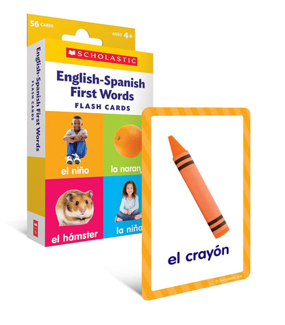 English-Spanish First Words Flash Cards
